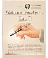 Parker 51 Super chrome Ink World&#39;s Most Wanted Pen 1948 Vintage Print Ad - $177.34 MXN
