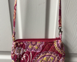 Vera Bradley Raspberry Fizz Small  Shoulder Bag Purse Handbag Quilted Zi... - $12.81