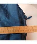 Kipling Large Blue Backpack Crinkle Nylon Bag Monkey Keychain Pockets 16&quot; - €40,57 EUR