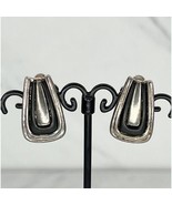Chico&#39;s Silver Tone and Black Earrings Clip On Non Pierced Pair - £5.41 GBP