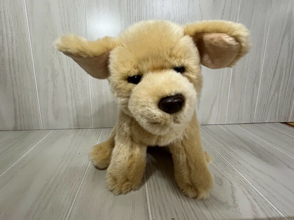 Toys R Us 2012 plush yellow lab Labrador golden retriever puppy dog firm stuffed - $8.90