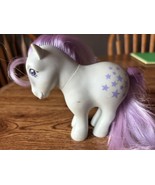 1982 my little pony Blue Belle Earth Pony g1 Blue With Stars Hasbro Purp... - $10.88