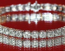 5.00Ct Simulated Diamond Tennis Bracelet 14k White Gold Plated 7.25" For Women's - £74.79 GBP