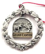 Grand Canyon Pewter Ornament Donkey Tree Scene Wreath Superb USA NPS Sou... - €11,14 EUR