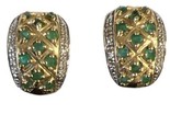 Emerald Women&#39;s Earrings 14kt Yellow Gold 381695 - £202.17 GBP