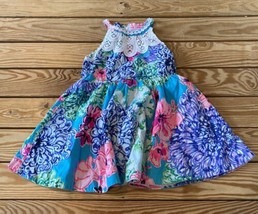 Lilly Pulitzer Girl’s Sleeveless Floral Dress Size 5 Blue AD - $19.79