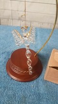 Blown Glass Angel W/Horn Christmas Ornament, Clear and Gold, stand not included - £4.55 GBP