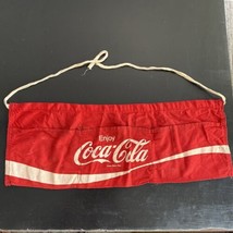 Vintage Enjoy Coca-Cola Coke 3 Pouch Waist Canvas Apron Vendor - Red - £6.98 GBP