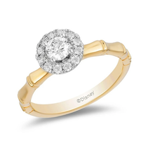 Enchanted Disney Fine Jewelry Mulan 1 CT Diamond Frame Bamboo Engagement Ring - £92.70 GBP