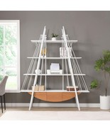 Sailboat Industrial 4-Tier Bookshelf - Wood &amp; Metal Open Storage - $5,664.76 MXN