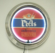 Piels Premium Beer Logo Light Neon Wall Clock Lamp 14 1/4&quot; Diameter - £55.05 GBP