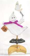 TJ Collection Wood Halloween Figurine (Ghost with Ghost) - £9.56 GBP