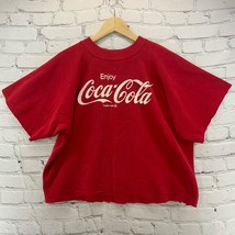 Ultra Sweats Coca Cola Sweater Vintage 80’s Cut Off Unisex Sz L Red - £23.18 GBP