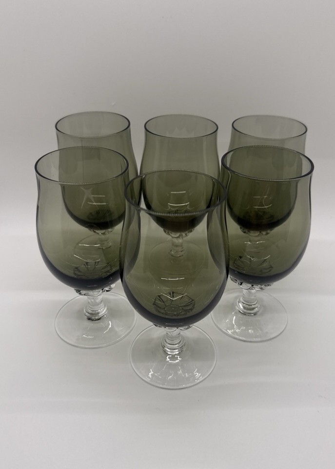 Vintage Set Of Six Juice Glasses -  Coronation - Smoke Gray by Sasaki MC... - $42.78 Vintage Set Of Six Juice Glasses -  Coronation - Smoke Gray by Sasaki MC... - $42.78