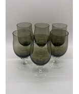 Vintage Set Of Six Juice Glasses -  Coronation - Smoke Gray by Sasaki MC... - $42.78