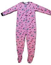 Women&#39;s Puppy Dog Footed Pajamas One Piece PJ Bone Pink Fleece Small NEW... - £25.31 GBP