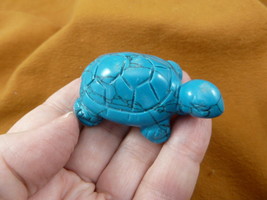 (Y-TUR-LAO-705) Blue Howlite TURTLE tortoise carving FIGURINE gemstone turtles - £14.05 GBP