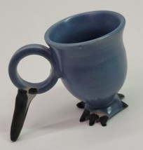 VTG Pottery Ceramic Bird Tea Cup Beak Handle Feet Rare Teacup Oddity Southwest - £19.02 GBP