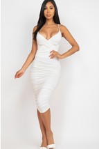 Women&#39;s Cross Wrap Ruched Midi Dress - $309.36 MXN