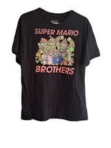 Super Mario Brothers Officially Licensed Character Graphic Black Large T... - £6.16 GBP