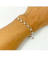 Intricate Hoop Linked Chain Bracelet 925 Sterling Silver, Handmade Women... - €48,63 EUR