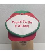 Vintage Proud To Be Italian Button Newboy Gatsby Hat Snapback Red Green ... - €19,32 EUR