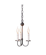 Irvins Country Tinware 3-Arm Small Westford Chandelier in Rustic Black - £231.95 GBP