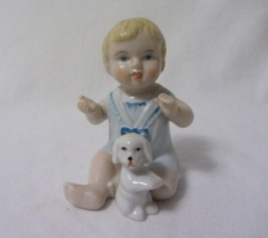 Toma Porcelain Little Boy Blonde Hair Art Glass With Label &amp; Numbered - £6.14 GBP