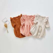 Small flying sleeve knitted baby one piece clothes - £16.22 GBP+