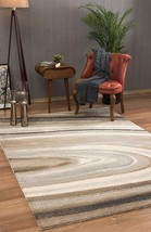HomeRoots 394983 7 x 10 ft. Cream &amp; Tan Abstract Marble Area Rug - £362.87 GBP