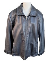 Vintage Wilson’s Leather Black Moto Jacket XL - £51.49 GBP