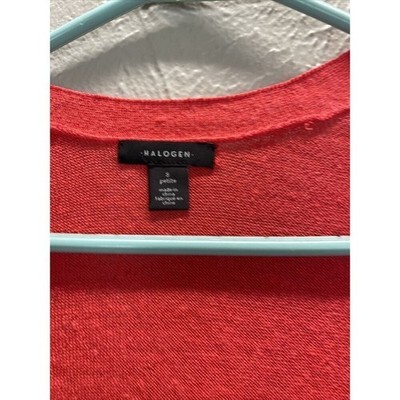 Halogen Womens Petite Coral Pink Long Sleeve Cardigan Sweater Pockets Size Small Item image 2