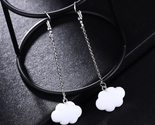 N cute simple style white hanging blank cloud pendant earrings chain simple ladies thumb155 crop