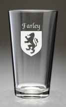 Farley Irish Coat of Arms Pint Glasses - Set of 4 (Sand Etched) - $67.32