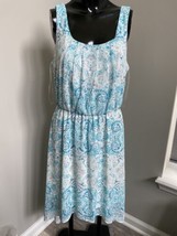 Women&#39;s &quot;Lily Rose&quot; High Low Beautiful Blue, White and Turq. Dress in Size Large - £6.16 GBP