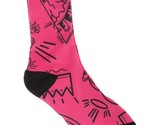 Civil Clothing Synthetic Womens Pink Black Line Art Cartoon Fashion Crew... - £11.53 GBP