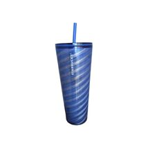 Starbucks Holiday Blue & Silver Swirl Cold Cup Tumbler Venti Siren Mermaid 24oz