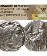 ALEXANDER the Great NGC Cert. VF Coin Herakles/Zeus Crescent Moon. Kolop... - $379.05