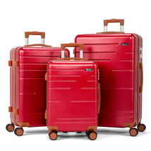  3 Piece Luggage Set, ABS Hardside Lightweight Suitcase with TSA Lock Sp... - $84.99