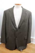 Nautica Lord &amp; Taylor 48L Lambswool Check Brown Gray Sport Coat Jacket - $26.49