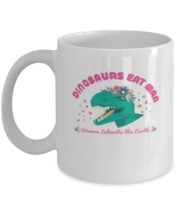 Coffee Mug Funny dinosaurs eat man woman inherits the earth  - £11.94 GBP