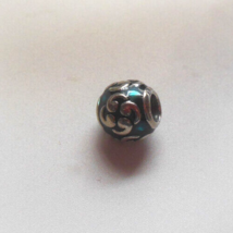 vintage pandora charm blue/teal enamel 925 Ale - $19.79