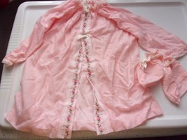 Vintage Pink Lacy Baby Girl Infant Layette Gown &amp; Matching Booties - £6.31 GBP