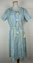 Vintage 1960s NOS Dianne Dunbar Blue Vertical Stripe Dress Kodel 20 - £34.99 GBP