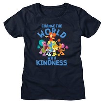 Fraggle Rock Change the World with Kindness Women&#39;s T Shirt Peace Cartoo... - $26.50+