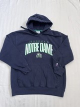 Notre Dame Fighting Irish Logo Champion Hoodie Sweatshirt Navy Blue Large NCAA - $15.88