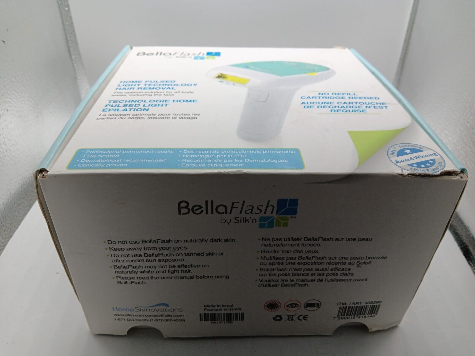 Bellaflash By Silk'n Hair Removal System Light Technology Laser Hair