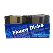 50 Pack 3.5 Inch Floppy High Density HD IBM Formatted New Sealed - £34.81 GBP