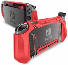 Compatible With Nintendo Switch Case Dockable Shockproof Grip Red Cover - £31.63 GBP