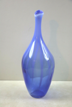 Handcrafted Artisan Heavy Weight Art Glass Vase  Shades Of Blue - $38.39